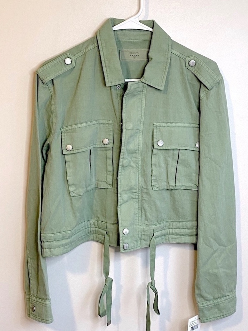 NWT BLANK NYC Here and Now Cropped Utility Jacket Green Size Small - Picture 2 of 13